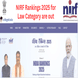 NIRF Law Ranking 2025 Out: NLSIU Bengaluru Leads, NLU Delhi and NALSAR in Top Three
